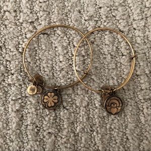 Gold Alex and Ani Irish collection bracelet set